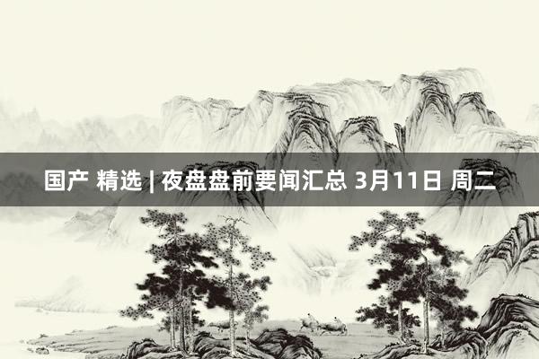 国产 精选 | 夜盘盘前要闻汇总 3月11日 周二