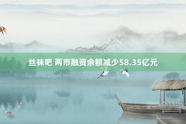 丝袜吧 两市融资余额减少58.35亿元