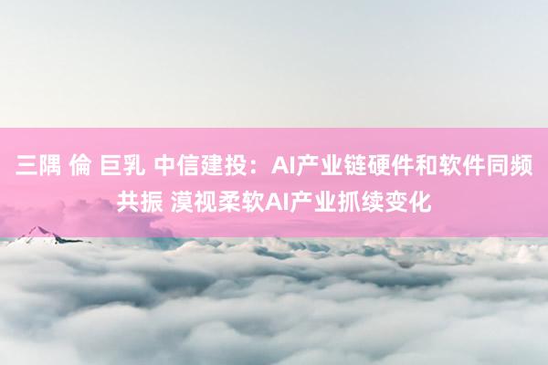 三隅 倫 巨乳 中信建投：AI产业链硬件和软件同频共振 漠视柔软AI产业抓续变化