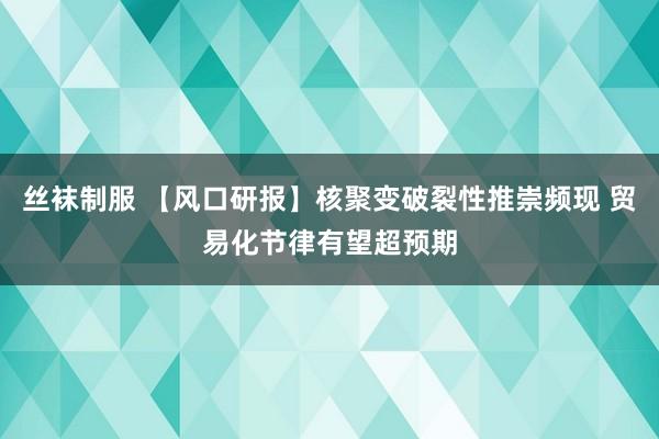 丝袜制服 【风口研报】核聚变破裂性推崇频现 贸易化节律有望超预期